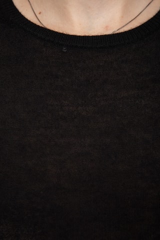 Camisola 100% caxemira - Gola redonda - Preto
