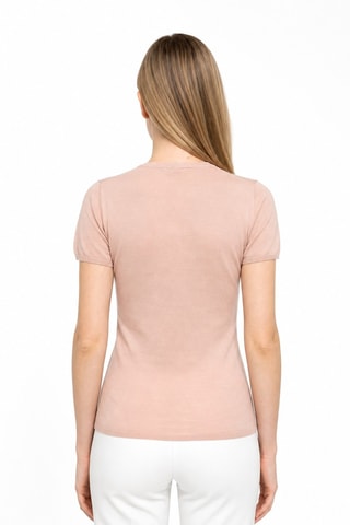 T-shirt 35% cachemire, 35% soie et 30% laine - Beige