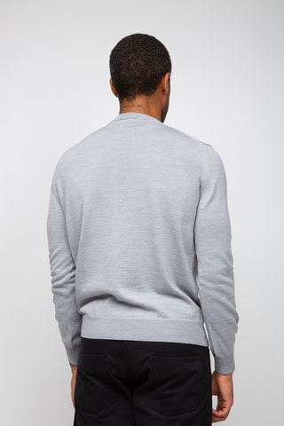 Pull 50% laine et 50% acrylique - Col rond - Gris