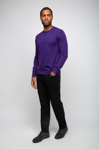 Pull 50% laine et 50% acrylique - Col rond - Violet