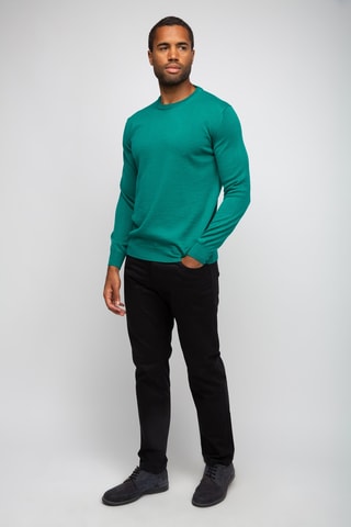 Pull 50% laine et 50% acrylique - Col rond - Bleu
