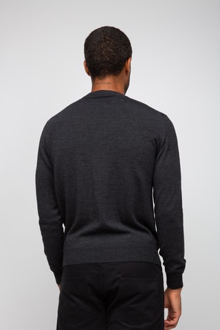 Pull 50% laine et 50% acrylique - Col rond - Anthracite