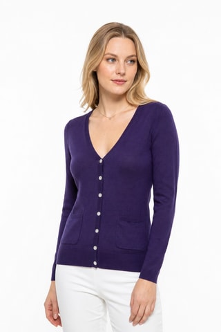 Gilet 35% cachemire, 35% soie et 30% laine - Violet