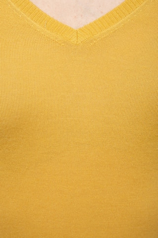 Camisola 100% caxemira ultrafino 2/60 - Gola em V - Amarelo