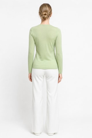 Camisola 100% caxemira - Gola redonda - Verde