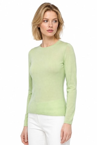 Camisola 100% caxemira - Gola redonda - Verde