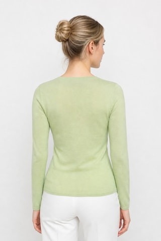 Camisola 100% caxemira ultrafino 2/60 - Gola em V - Verde
