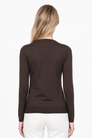 Gilet 35% cachemire, 35% soie et 30% laine - Marron