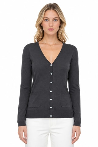 Gilet 35% cachemire, 35% soie et 30% laine - Anthracite