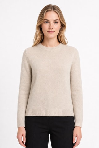 Camisola 77% lã, 20% caxemira e 3% alpaca - Gola redonda. - Bege