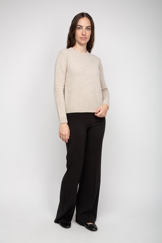Camisola 77% lã, 20% caxemira e 3% alpaca - Gola redonda. - Bege