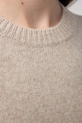 Camisola 77% lã, 20% caxemira e 3% alpaca - Gola redonda. - Bege