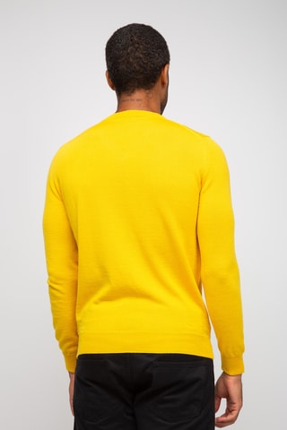 Pull 50% laine et 50% acrylique - Col en V - Jaune