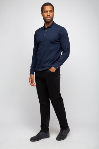 Polo 95% coton et 5% cachemire - Bleu foncé