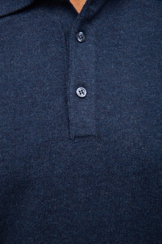 Polo 95% coton et 5% cachemire - Bleu foncé