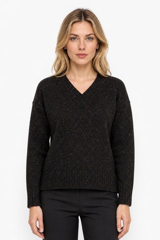 Pull 100% laine - Col en V - Anthracite