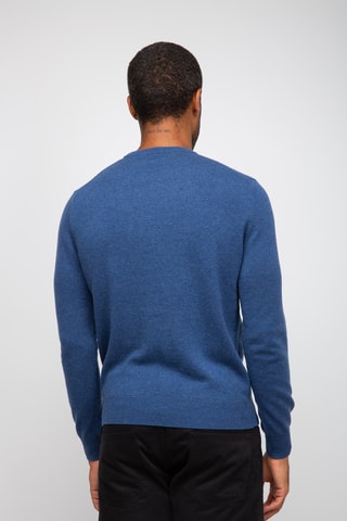 Pull 100% cachemire, 2 fils - Col rond - Bleu