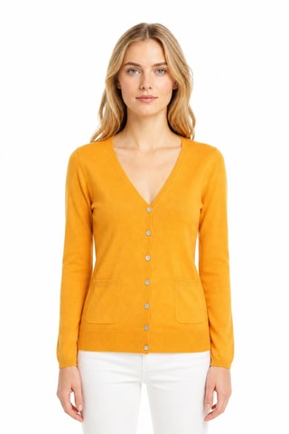 Gilet 35% cachemire, 35% soie et 30% laine - Orange