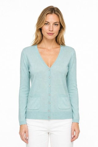 Gilet 35% cachemire, 35% soie et 30% laine - Bleu marine