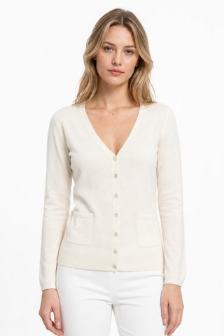 Gilet 35% cachemire, 35% soie et 30% laine - Beige