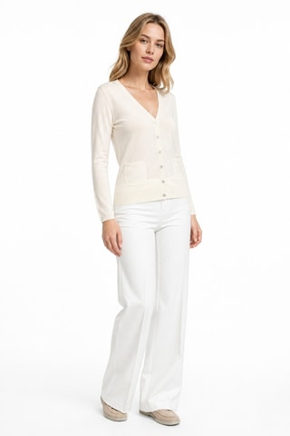 Gilet 35% cachemire, 35% soie et 30% laine - Beige