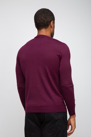 Pull 50% laine et 50% acrylique - Col rond - Marron