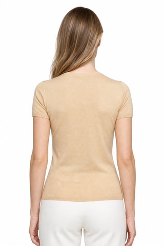 T-shirt 35% cachemire, 35% soie et 30% laine - Nude