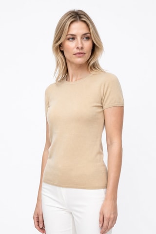 T-shirt 35% cachemire, 35% soie et 30% laine - Nude