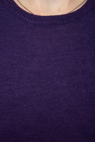 T-shirt 35% cachemire, 35% soie et 30% laine - Violet