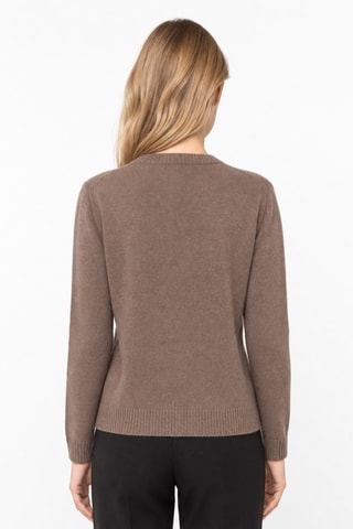 Camisola 77% lã, 20% caxemira e 3% alpaca - Gola redonda. - Camel