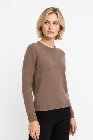 Camisola 77% lã, 20% caxemira e 3% alpaca - Gola redonda. - Camel