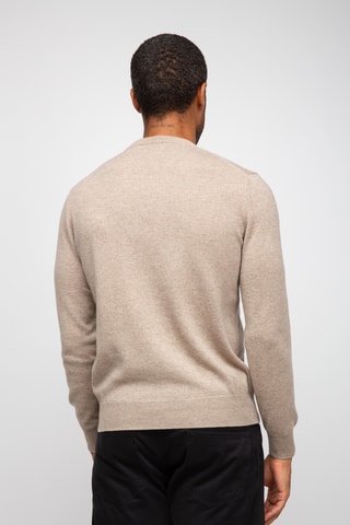 Pull 100% cachemire, 2 fils - Col rond - Beige