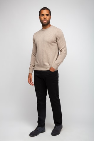 Pull 100% cachemire, 2 fils - Col rond - Beige