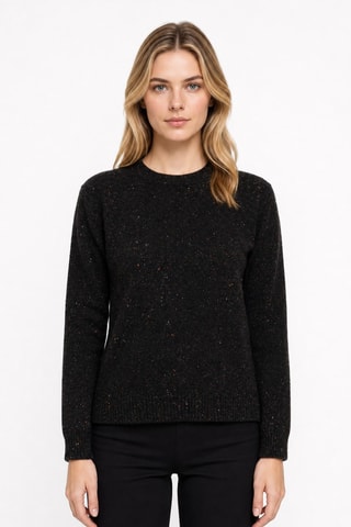 Pull 100% laine - Col rond - Noir