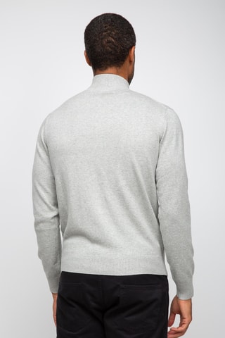 Gilet 95% coton et 5% cachemire - Gris chiné