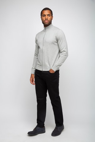 Gilet 95% coton et 5% cachemire - Gris chiné