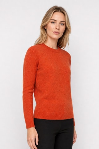 Pull 100% laine - Col rond - Orange