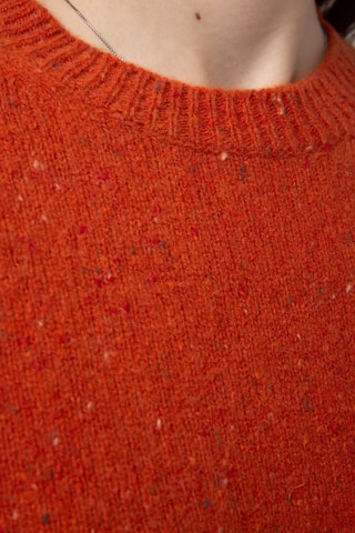 Pull 100% laine - Col rond - Orange