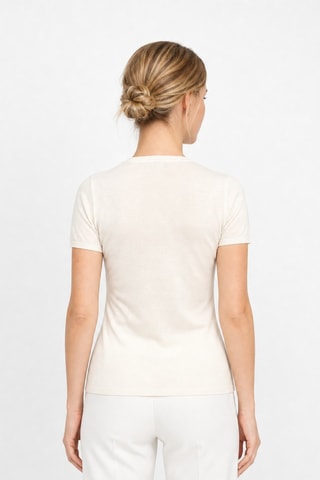 T-shirt 35% cachemire, 35% soie et 30% laine - Beige