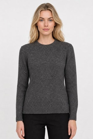 Pull 100% laine - Col rond - Anthracite