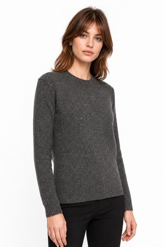 Pull 100% laine - Col rond - Anthracite