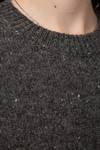 Pull 100% laine - Col rond - Anthracite