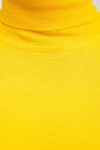 Pull  50% laine et 50% acrylique - Col roulé - Jaune