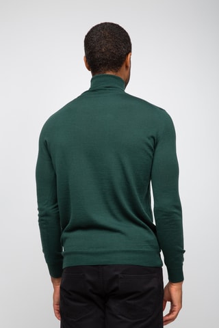 Pull 50% laine et 50% acrylique - Col roulé - Vert