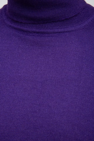 Pull  50% laine et 50% acrylique - Col roulé - Violet