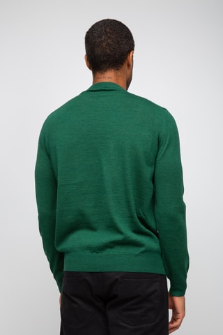 Pull 50% laine et 50% acrylique - Col rond - Vert