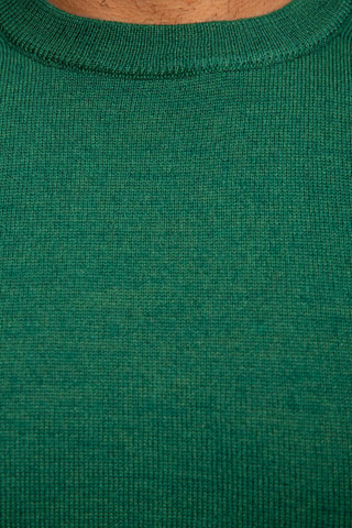 Pull 50% laine et 50% acrylique - Col rond - Vert
