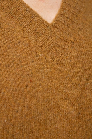 Pull 100% laine - Col en V - Orange