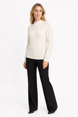 Camisola 100% caxemira - Gola alta - Bege