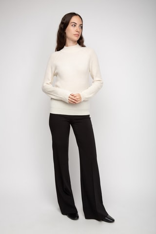 Camisola 100% caxemira - Gola alta - Bege